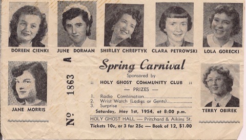 Image is a photograph of the program for the Spring Carnival.
